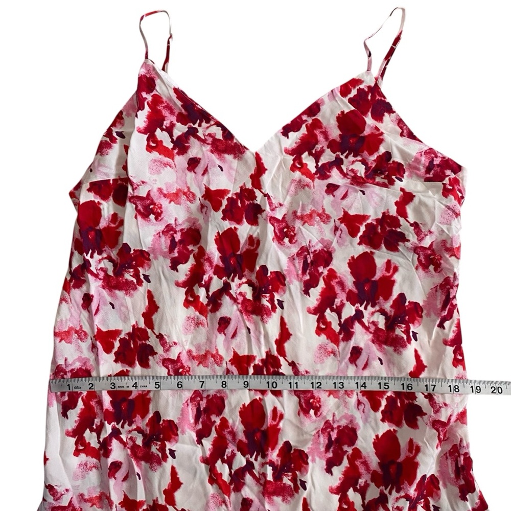 NWT a new day Red Floral Crepe Midi Slip Dress Women’s Size Large - Picture 9 of 12